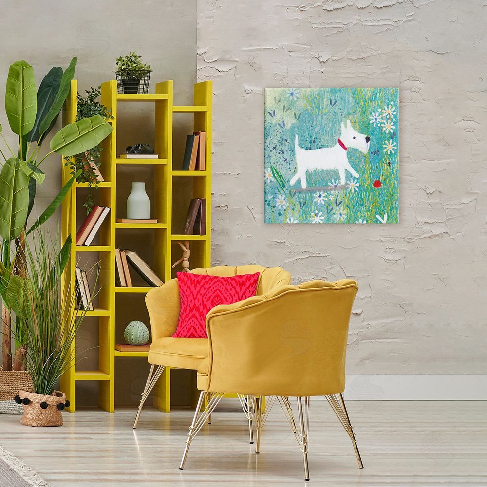 Clare Tupper Little White Scottie Dog Canvas Art on Wall