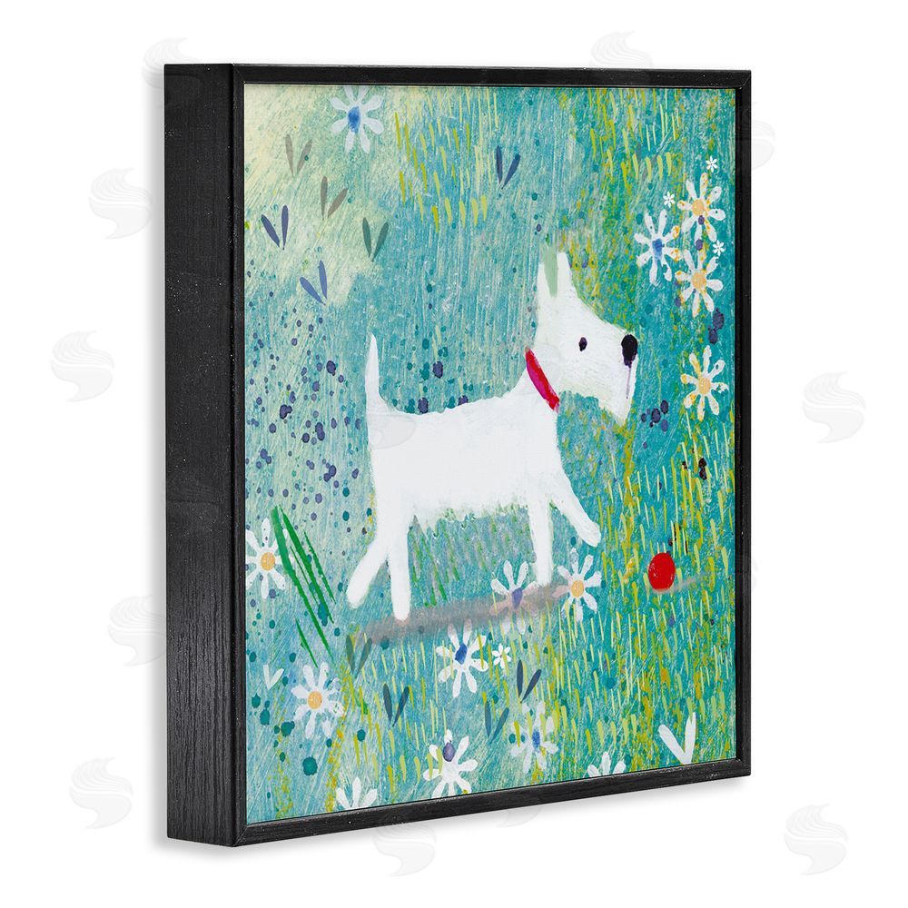 Clare Tupper Little White Scottie Dog Black Framed Giclee Wall Art Print