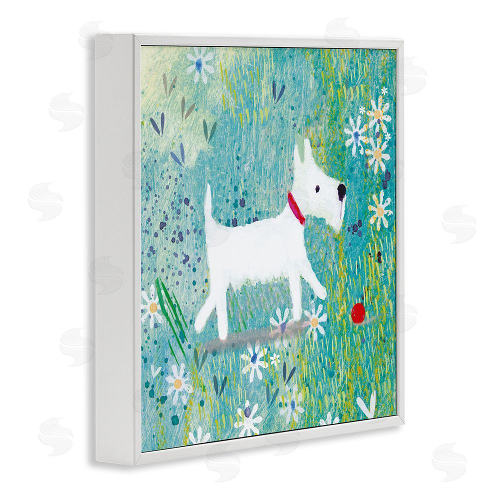 Clare Tupper Little White Scottie Dog White Framed Giclee Wall Art Print