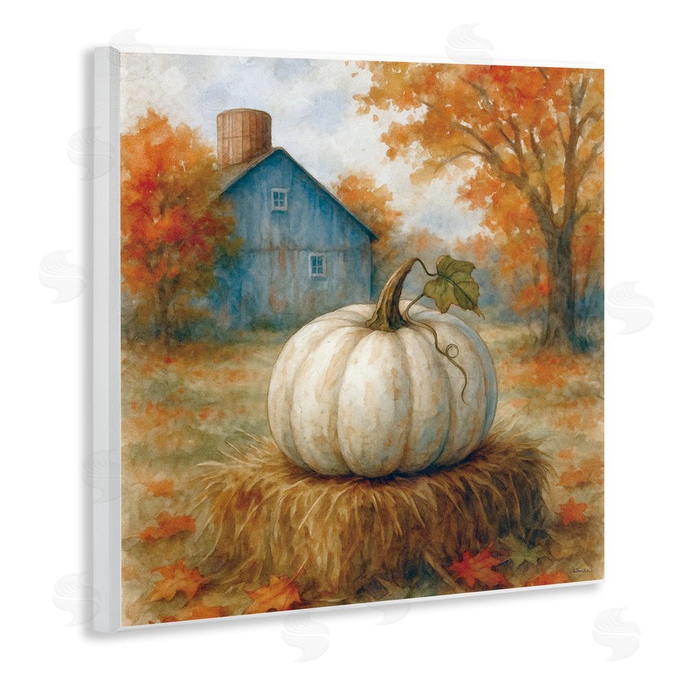 Antony Smith Harvest Pumpkin on Hay Bale Wall Plaque Art Print