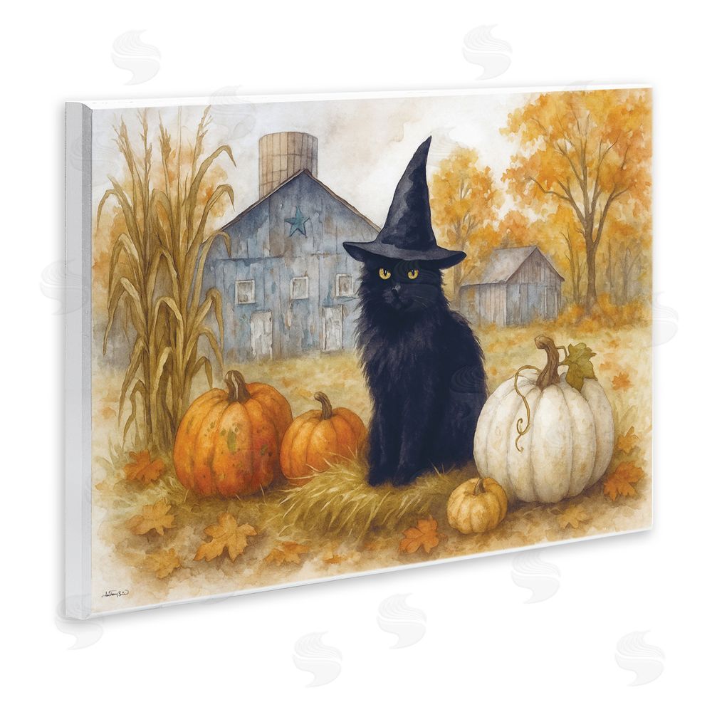 Antony Smith Witch Cat Autumnal Farm Wall Plaque Art Print