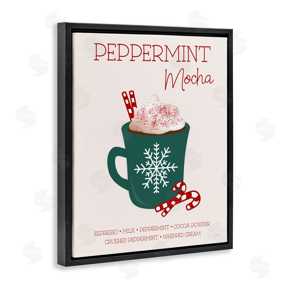 Natalie Carpentieri Peppermint Mocha Seasonal Drink Black Floating Frame Canvas Wall Art Print