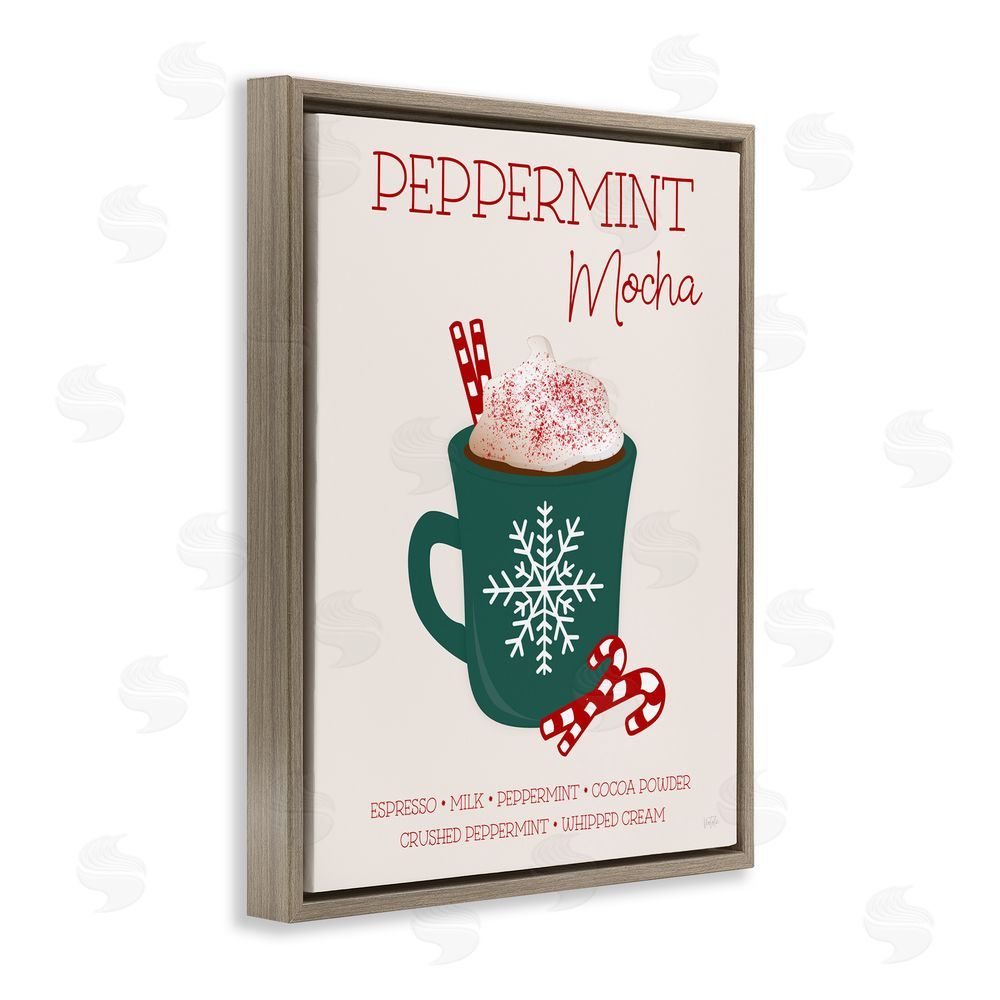 Natalie Carpentieri Peppermint Mocha Seasonal Drink Brown Floating Frame Canvas Wall Art Print