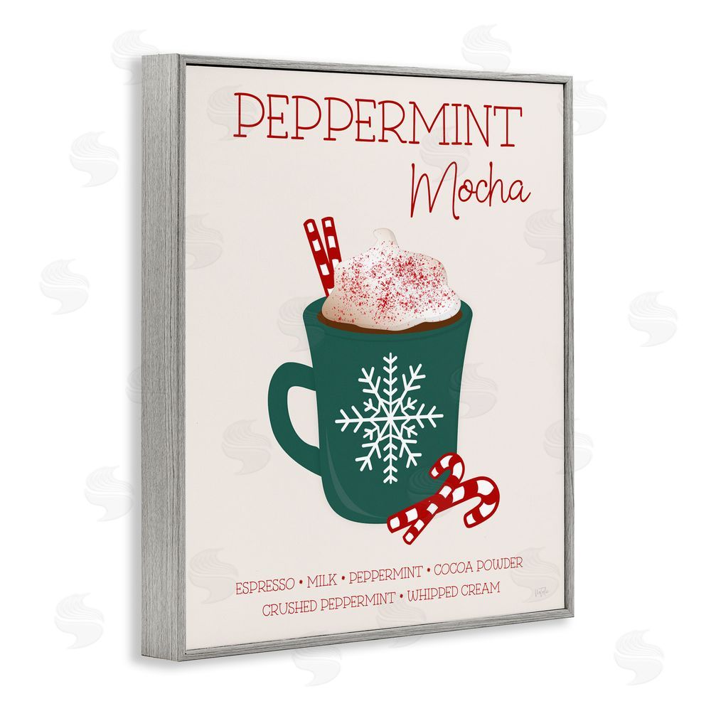 Natalie Carpentieri Peppermint Mocha Seasonal Drink Gray Framed Giclee Wall Art Print