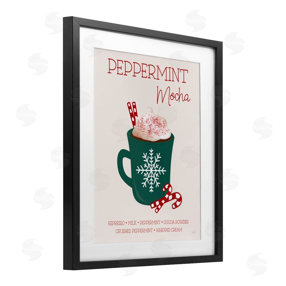 Natalie Carpentieri Peppermint Mocha Seasonal Drink Black Framed Print Under Glass with White Mat Wall Art