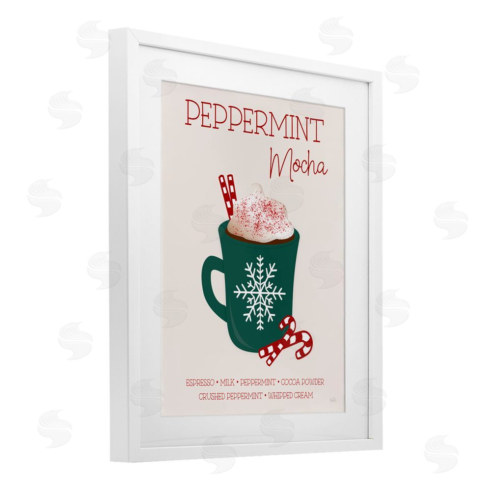 Natalie Carpentieri Peppermint Mocha Seasonal Drink White Framed Print Under Glass with Mat Wall Art