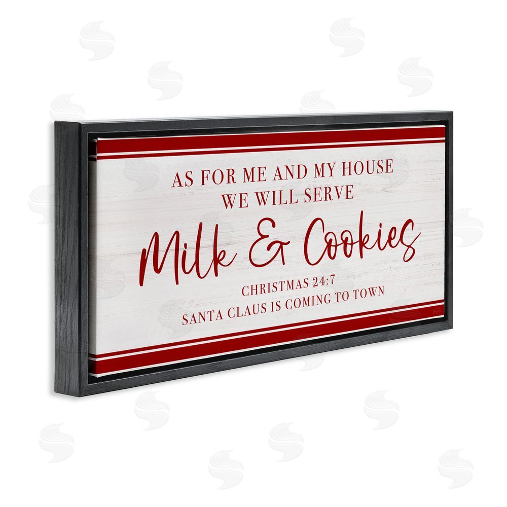 Natalie Carpentieri We Will Serve Milk & Cookies Black Floating Frame Canvas Wall Art Print