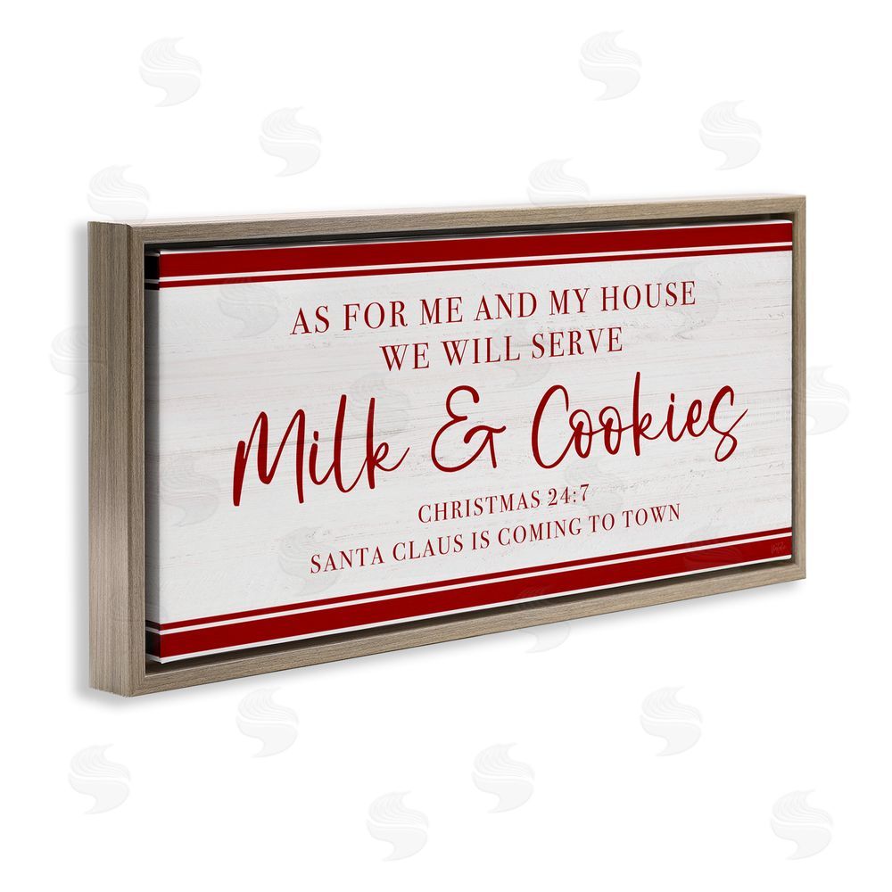 Natalie Carpentieri We Will Serve Milk & Cookies Brown Floating Frame Canvas Art Print