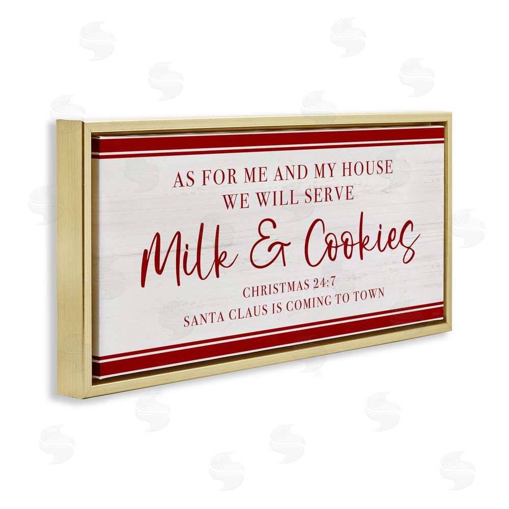 Natalie Carpentieri We Will Serve Milk & Cookies Gold Floating Frame Canvas Art Print