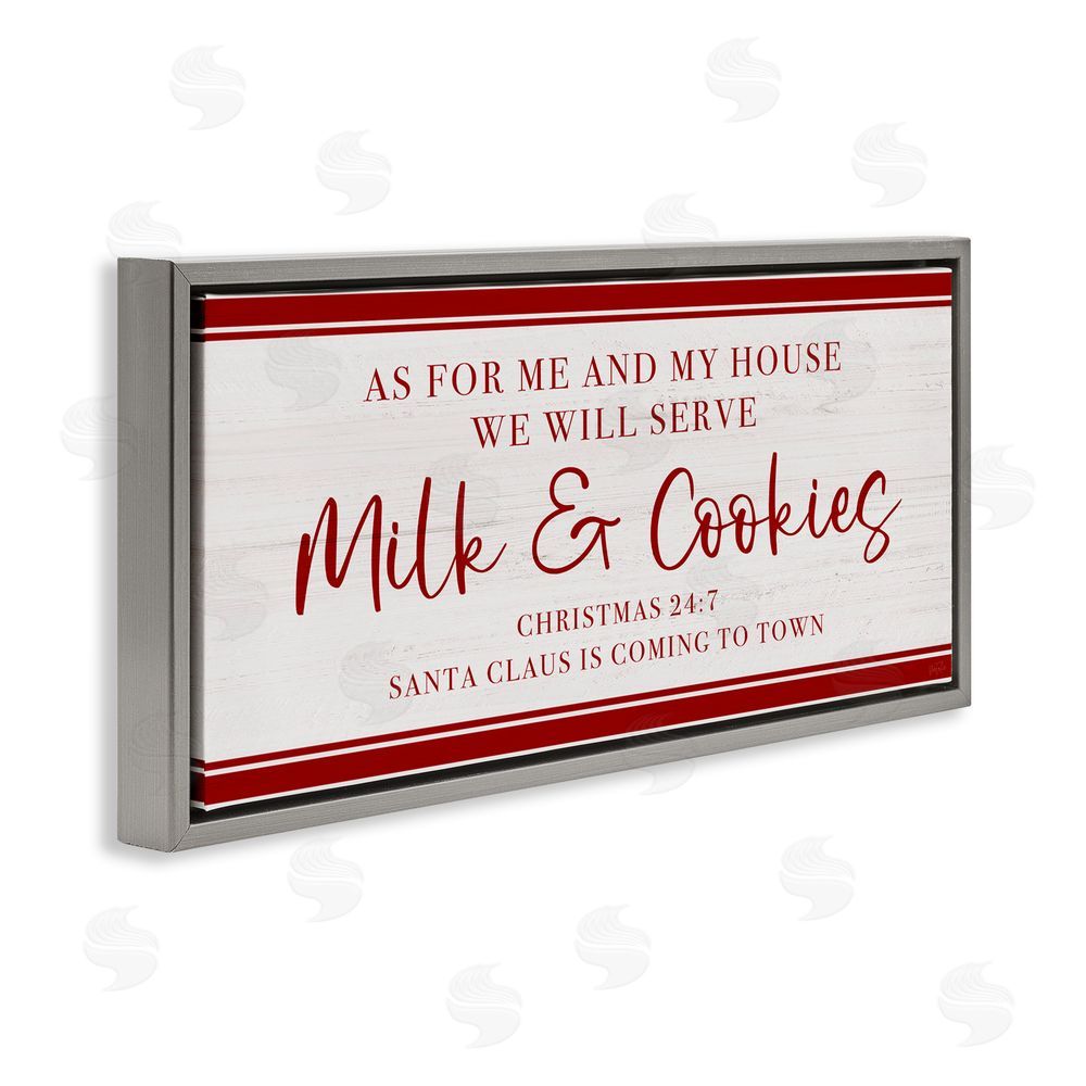 Natalie Carpentieri We Will Serve Milk & Cookies Gray Floating Frame Canvas Art Print