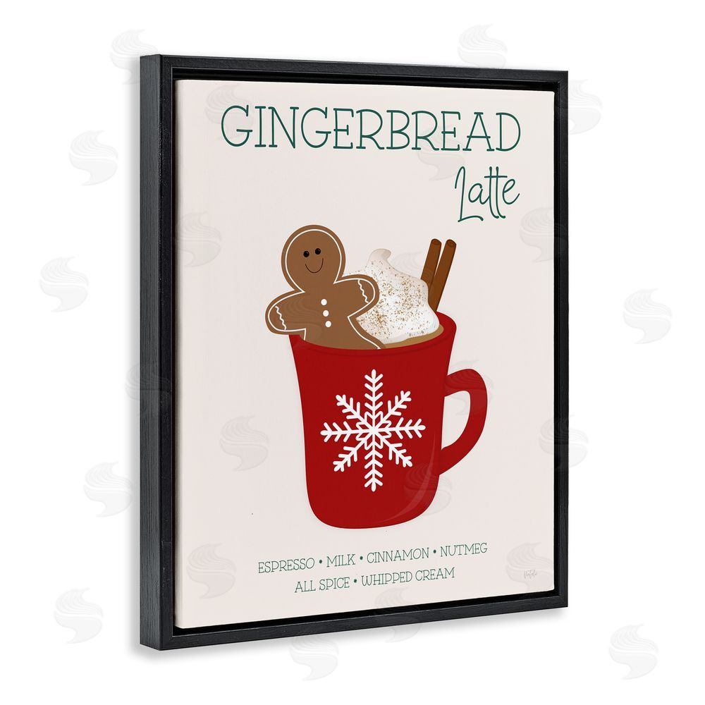 Natalie Carpentieri Gingerbread Latte Seasonal Drink Black Floating Frame Canvas Wall Art Print