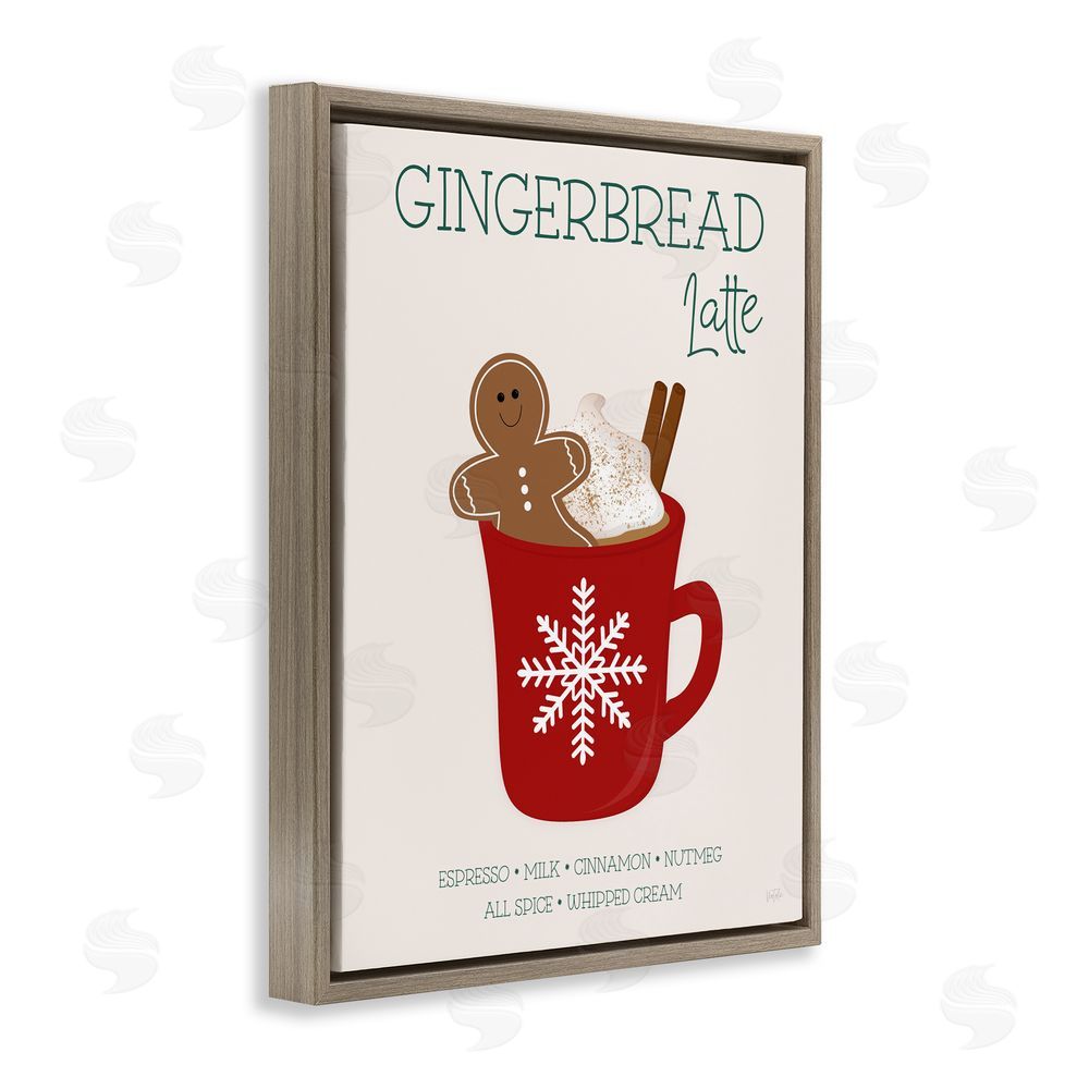 Natalie Carpentieri Gingerbread Latte Seasonal Drink Brown Floating Frame Canvas Wall Art Print