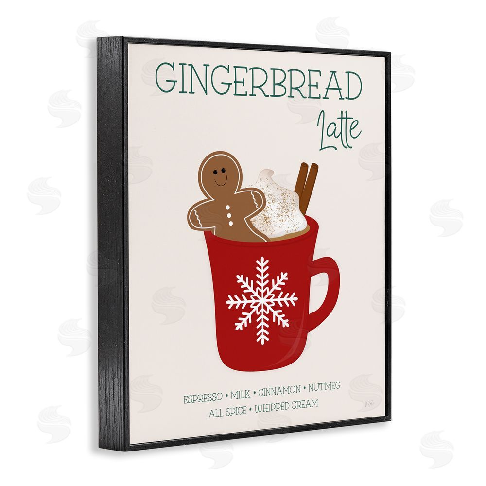 Natalie Carpentieri Gingerbread Latte Seasonal Drink Black Framed Giclee Wall Art Print