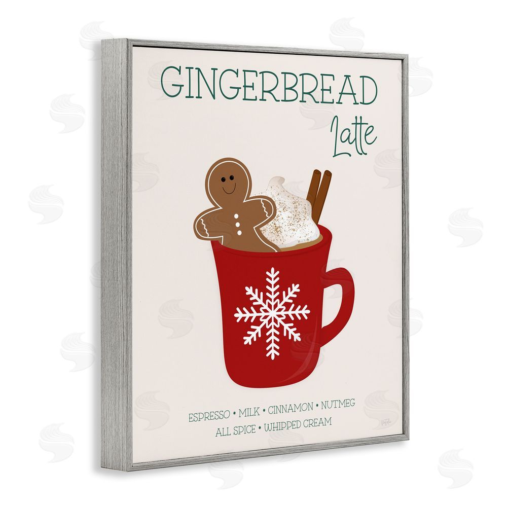 Natalie Carpentieri Gingerbread Latte Seasonal Drink Gray Framed Giclee Wall Art Print