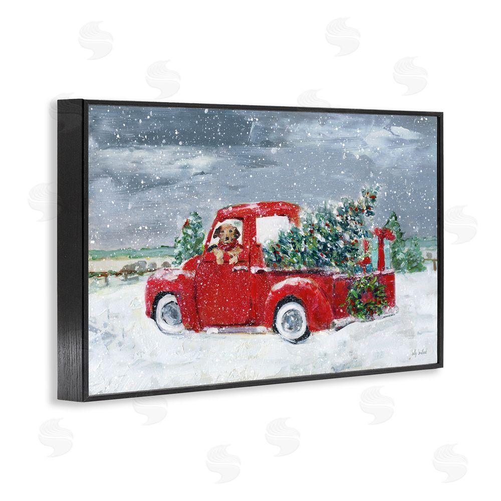 Sally Swatland K9 Christmas Time Black Framed Giclee Art Print