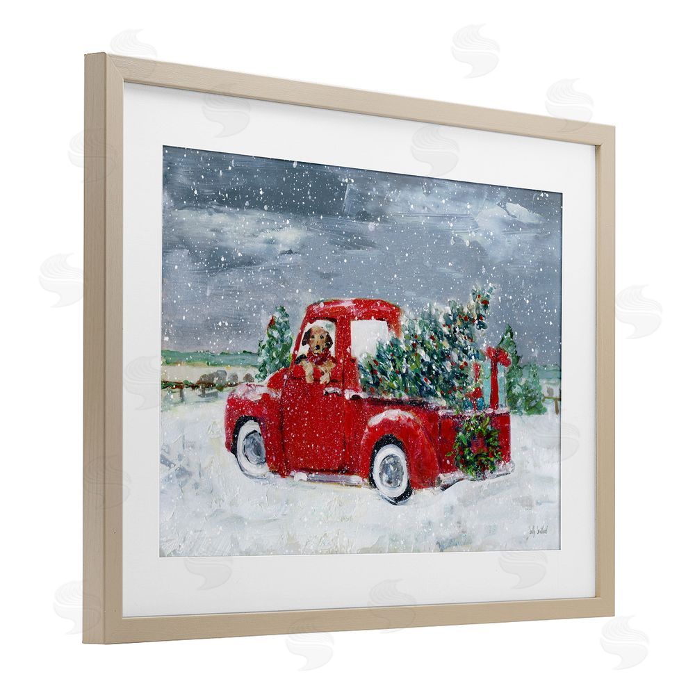 Sally Swatland K9 Christmas Time Birch Framed Print Under Glass Art