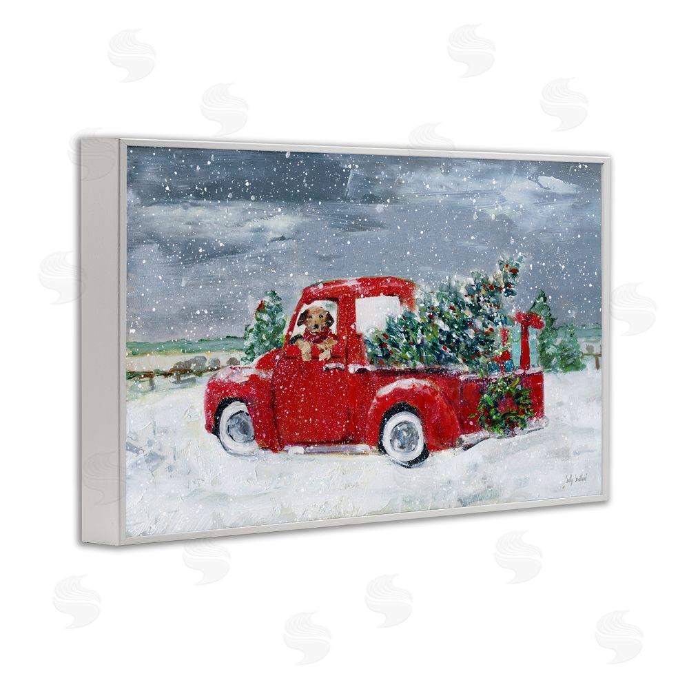 Sally Swatland K9 Christmas Time White Frame Giclee Art Print