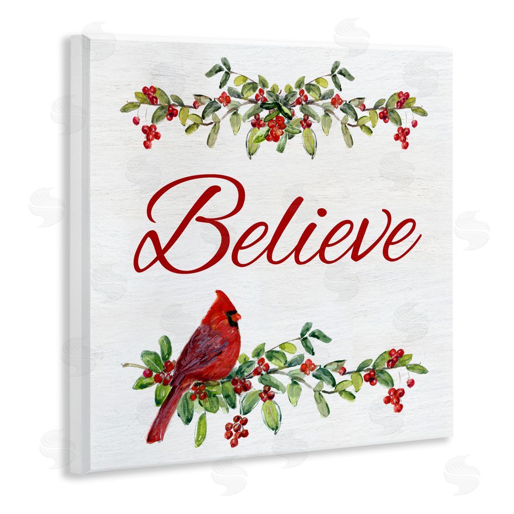 Sally Swatland Festive Believe Greenery Wall Plaque Art Print