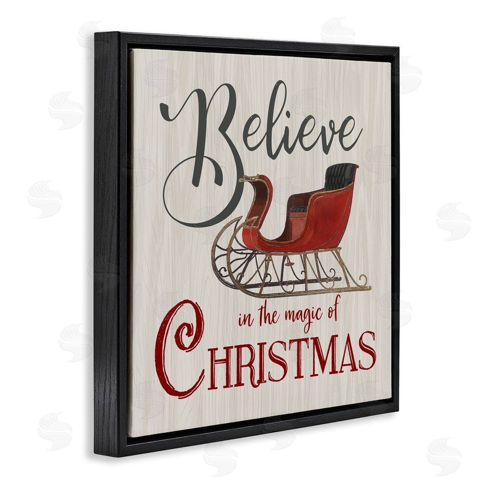Charity Henderson Believe Magic Of Christmas Black Floating Frame Canvas Wall Art Print