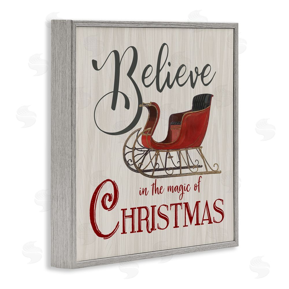 Charity Henderson Believe Magic Of Christmas Gray Framed Giclee Art Print