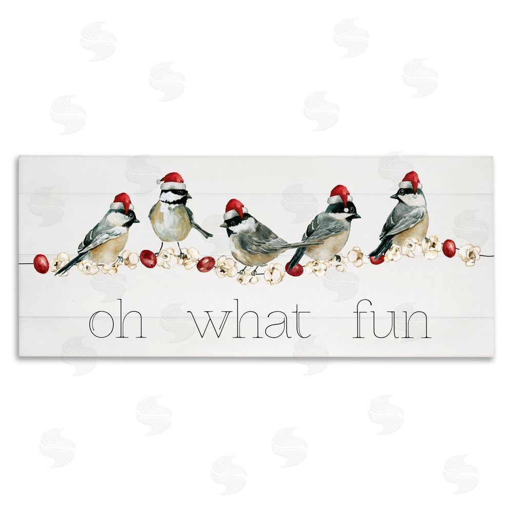 Livi Finn Oh What Fun Holiday Birds Canvas Wall Art Print