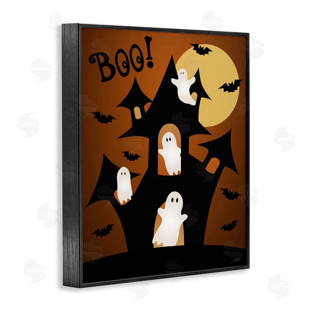Natalie Carpentieri Ghostly Haunted House Black Framed Giclee Art Print