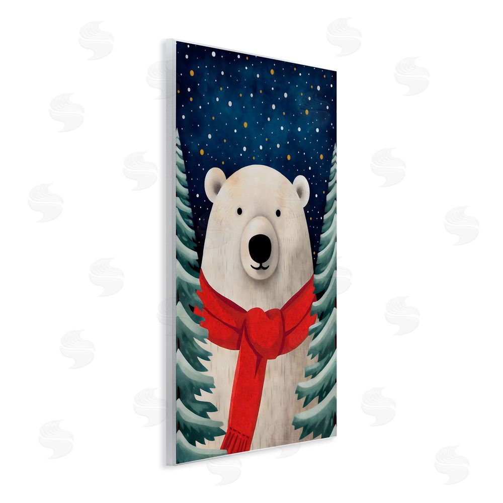The Dutch Lady Merry Polar Bear with Scarf Wall Plaque Art Print
