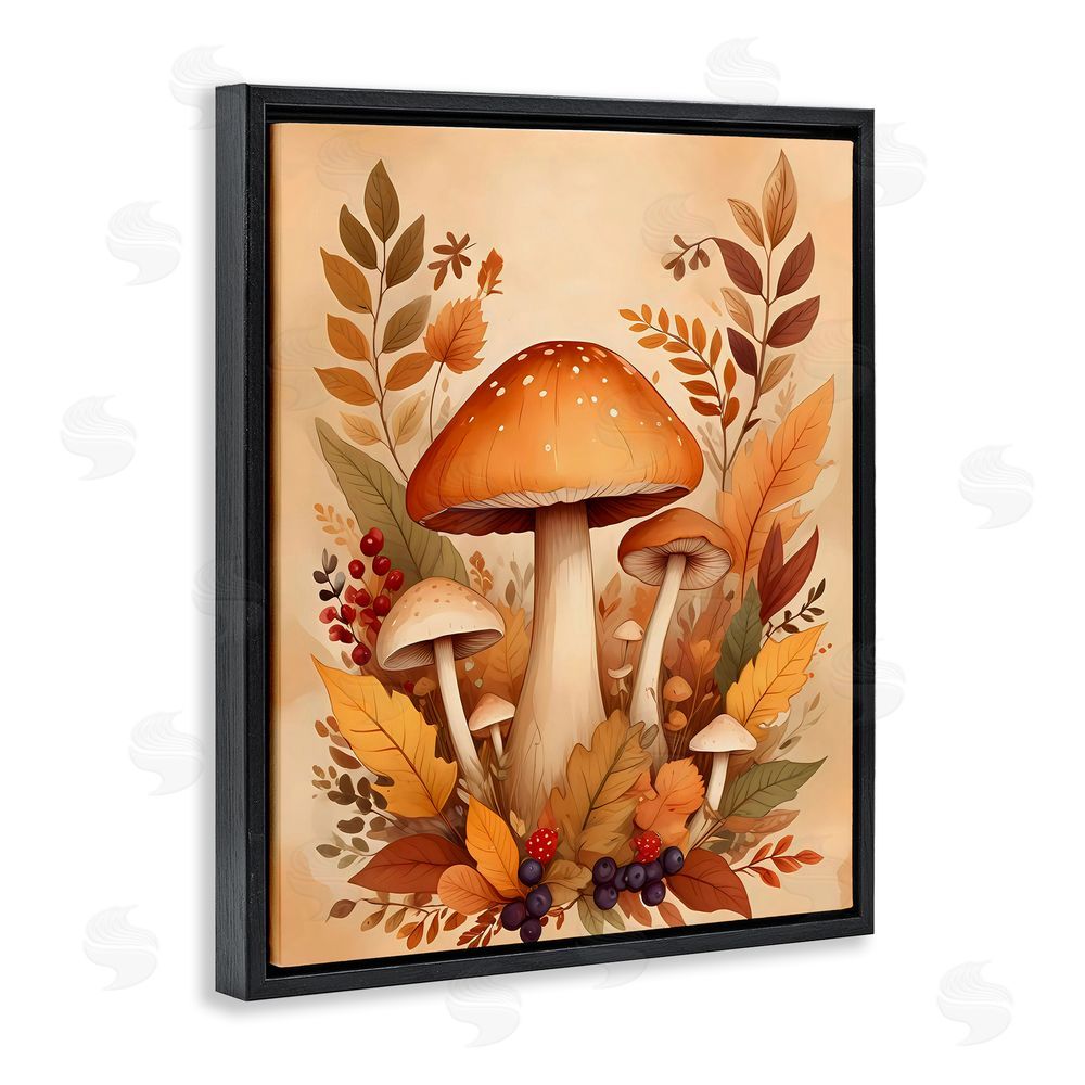 Creative Studio Autumn Mushrooms Bundle Black Floating Frame Canvas Wall Art Print