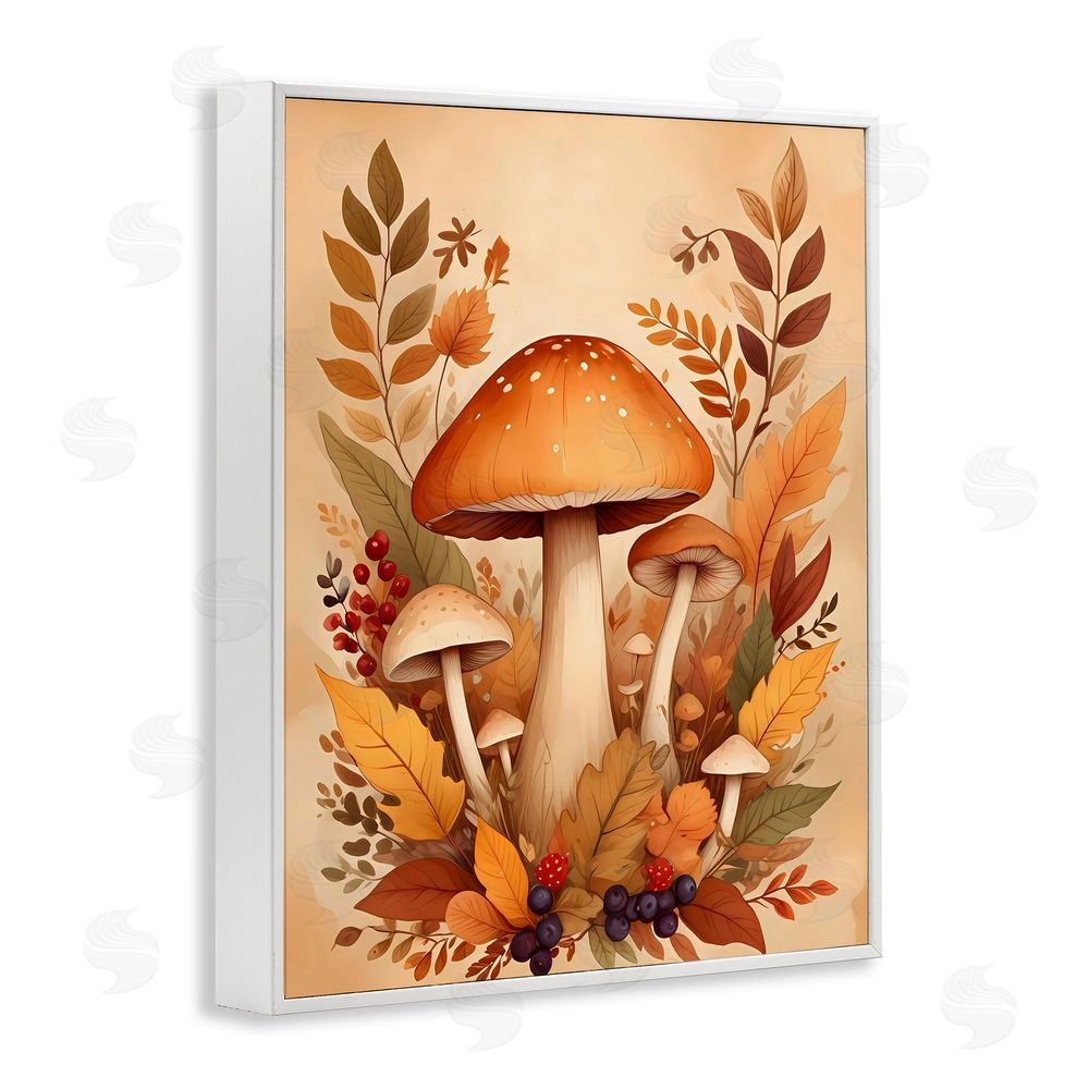 Creative Studio Autumn Mushrooms Bundle White Framed Giclee Wall Art Print