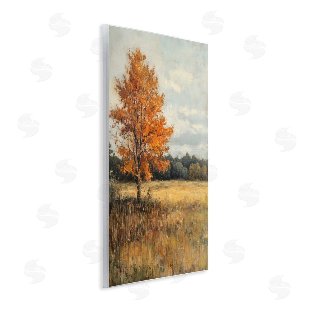Petal Prints Design Orange Tree Landscape Wall Plaque Art Print