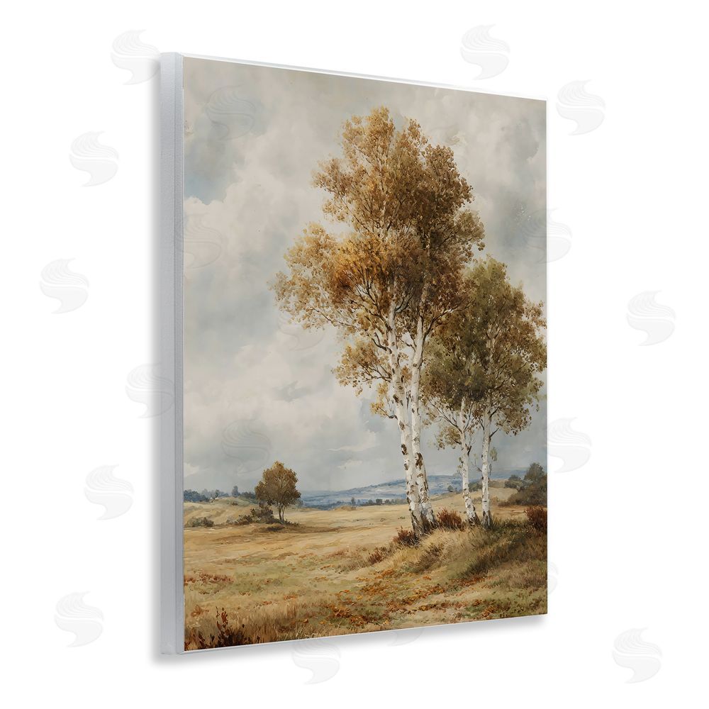 LSR Design Studio Autumn Countryside Birch Wall Plaque Art Print