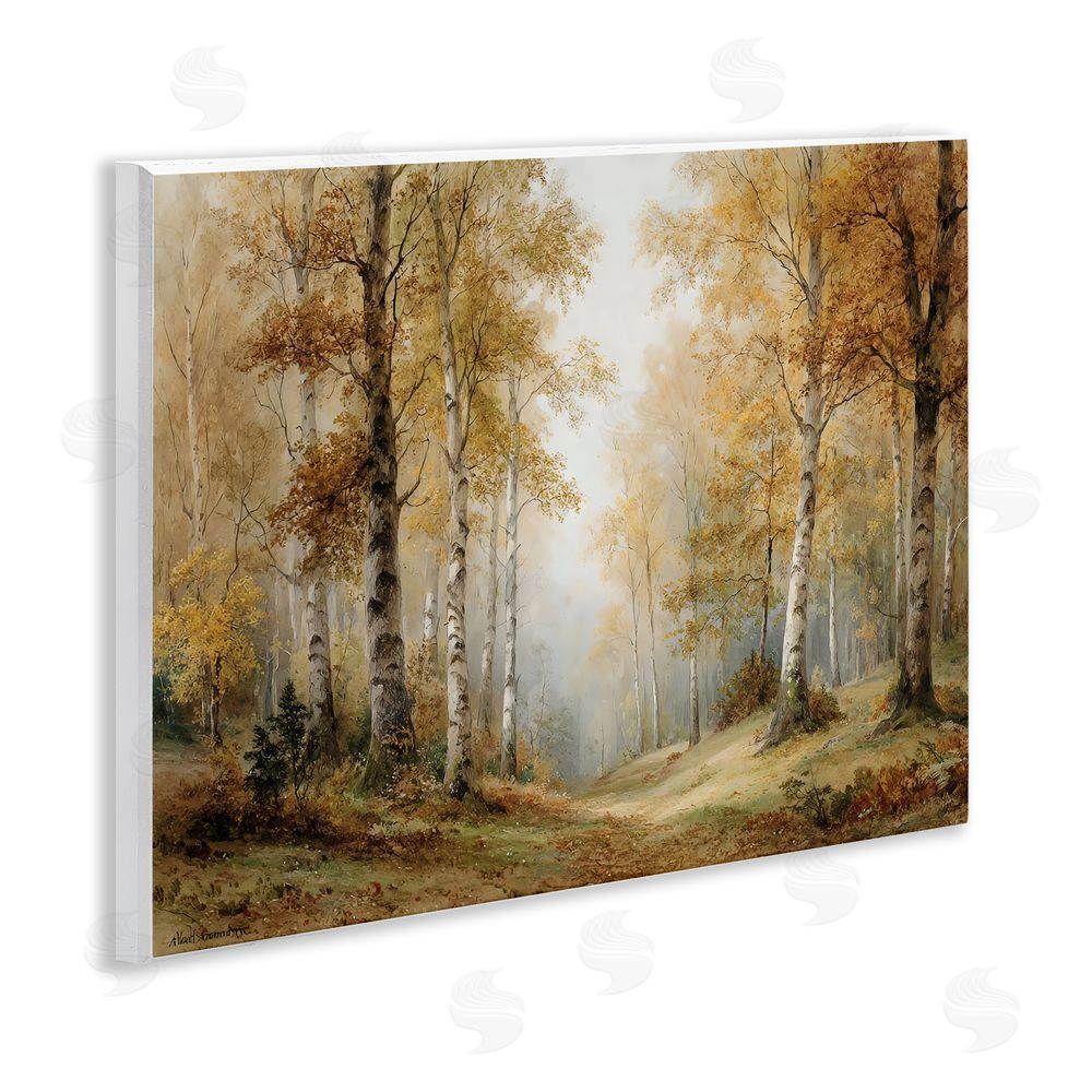 LSR Design Studio Birch Forest Pathway Wall Plaque Art Print