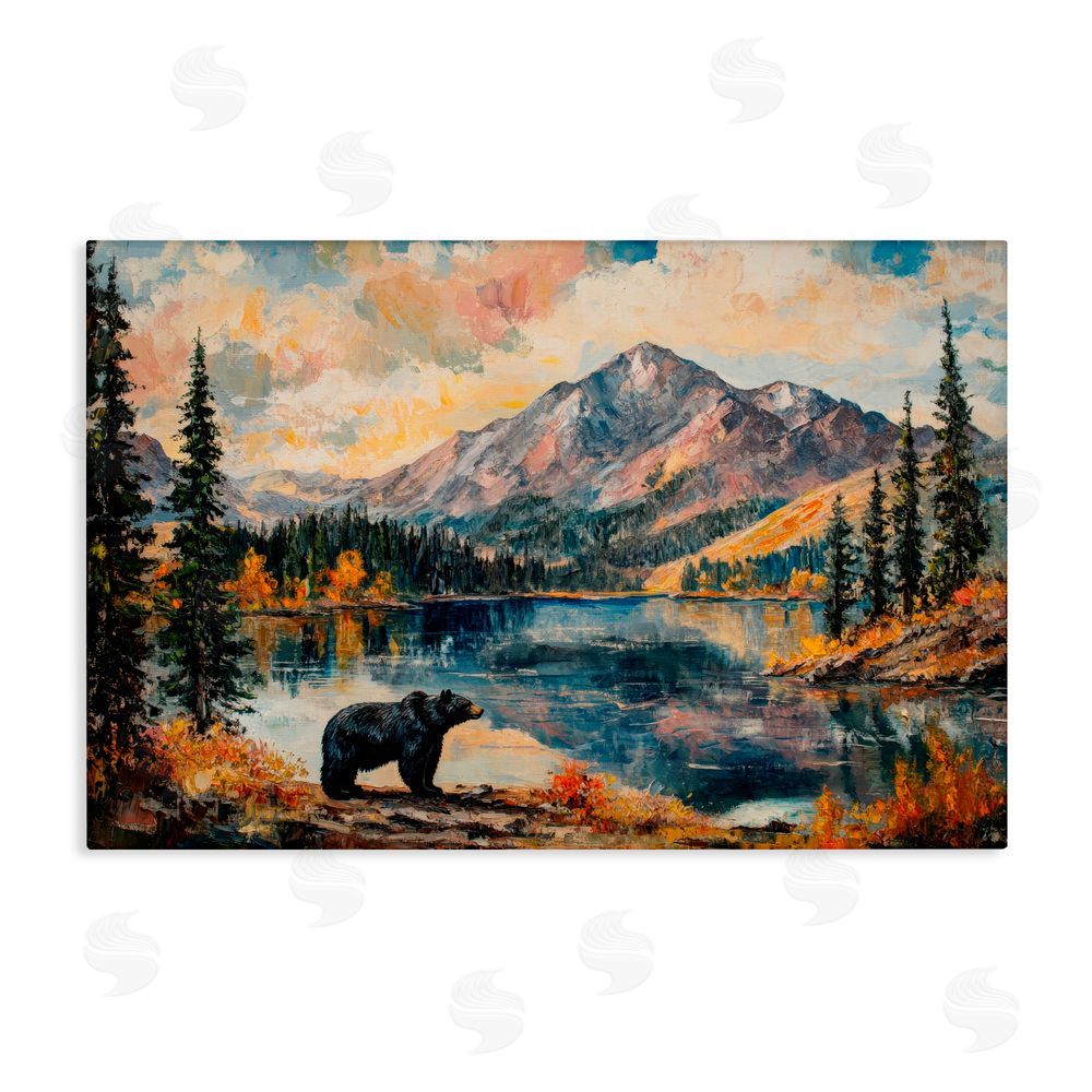 Petal Prints Design Mountain Bear Viewpoint Canvas Wall Art Print