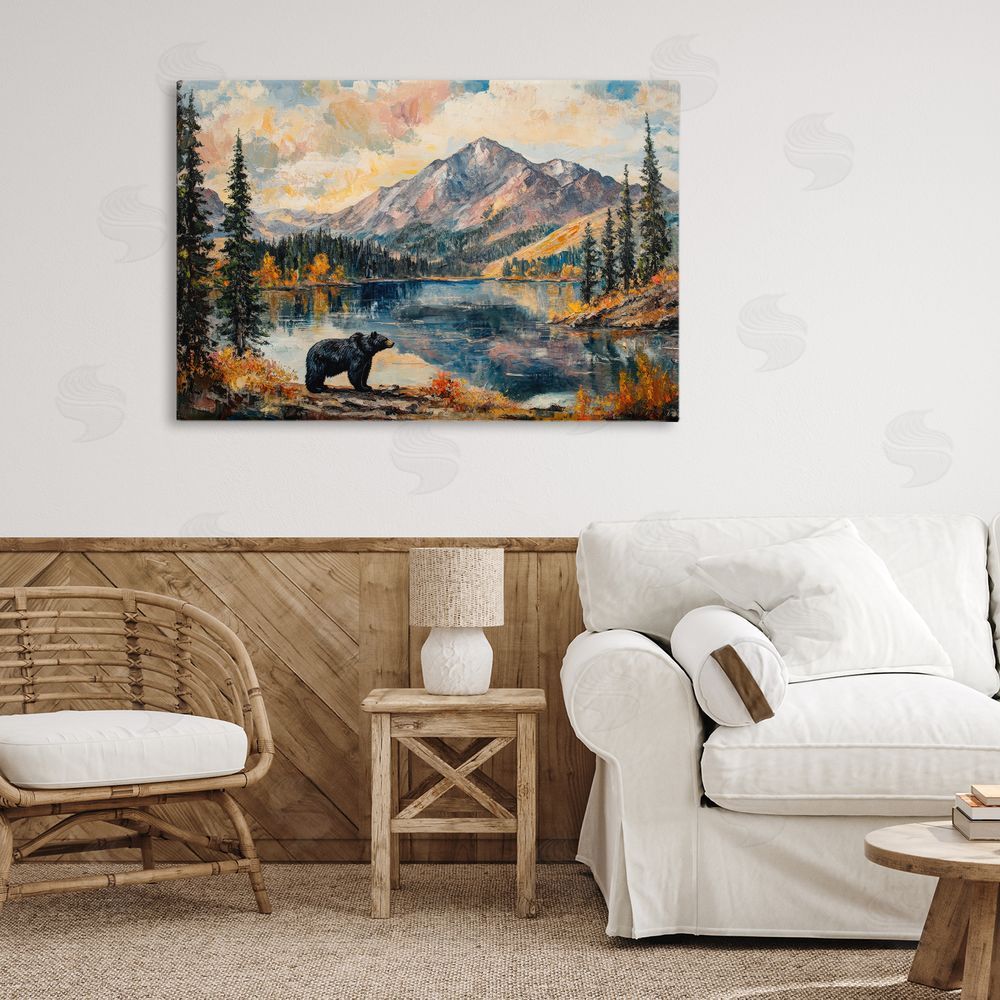 Petal Prints Design Mountain Bear Viewpoint Canvas Art on Wall