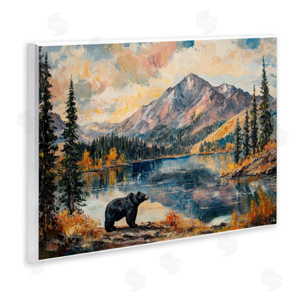 Petal Prints Design Mountain Bear Viewpoint Wall Plaque Art Print