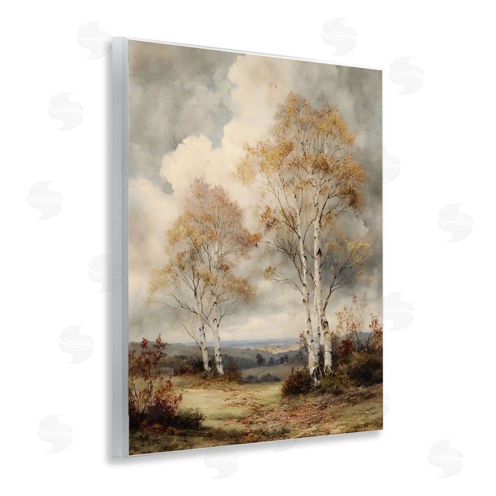 LSR Design Studio Looming Autumn Birch Trees Wall Plaque Art Print