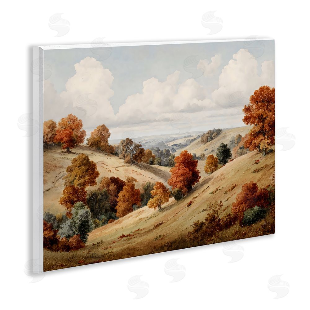 LSR Design Studio Autumn Tree Lined Hills Wall Plaque Art Print