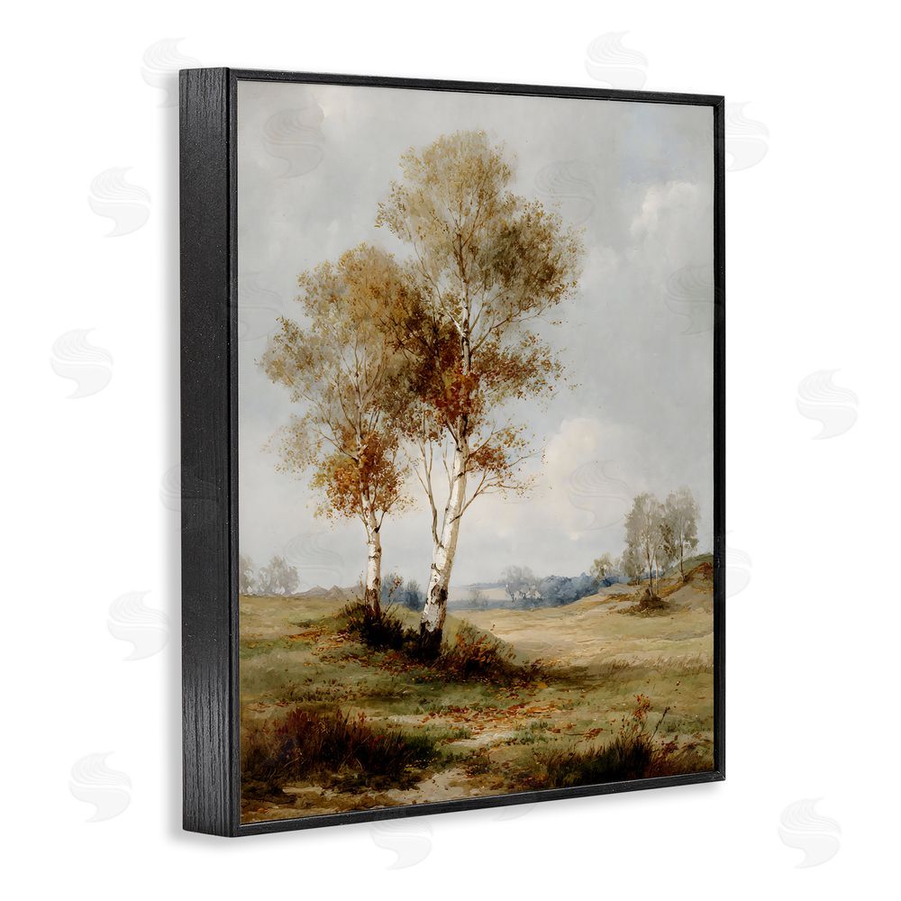 LSR Design Studio Autumn Countryside Trees Black Framed Giclee Wall Art Print