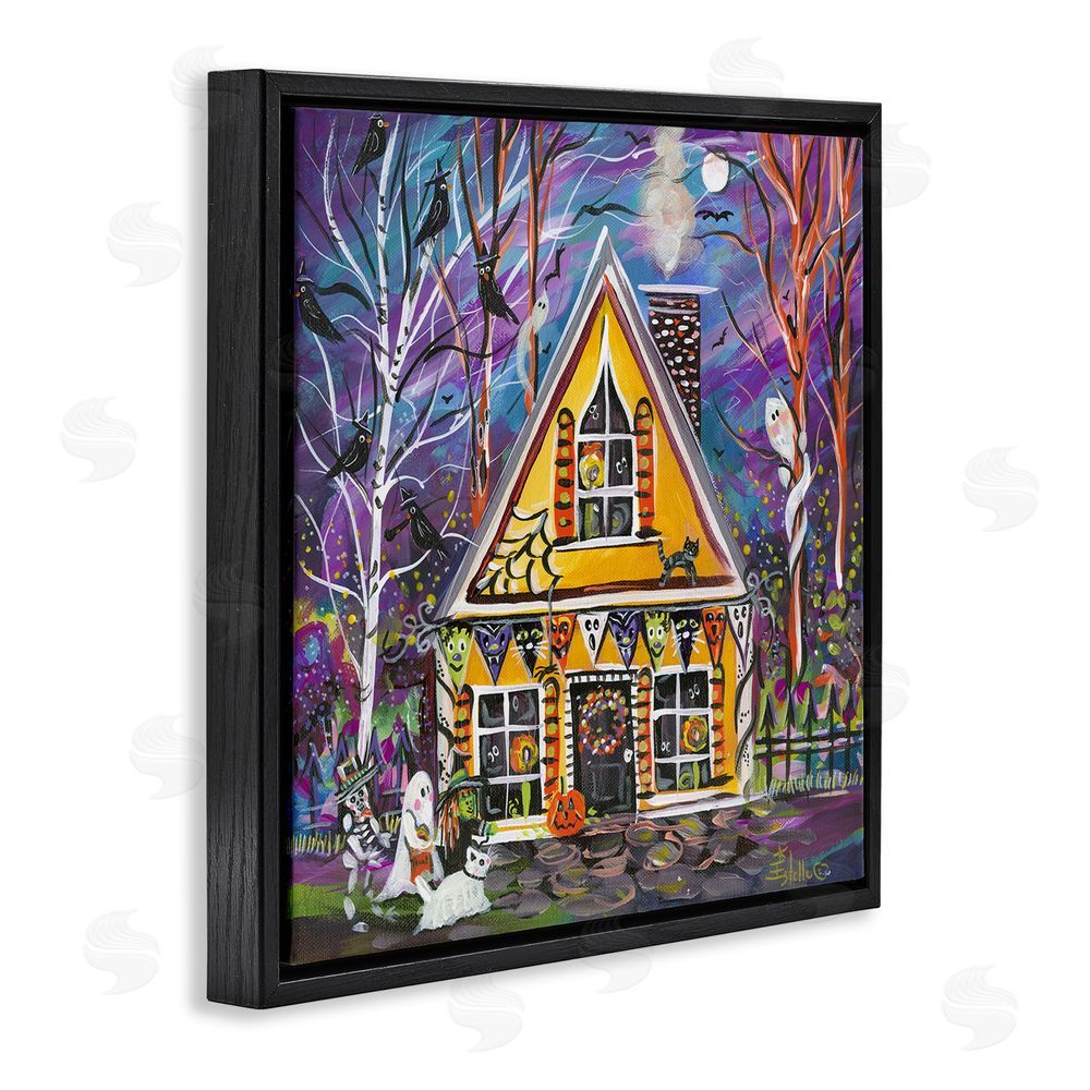 Estelle Grengs Halloween Costume Party House Black Floating Frame Canvas Wall Art Print