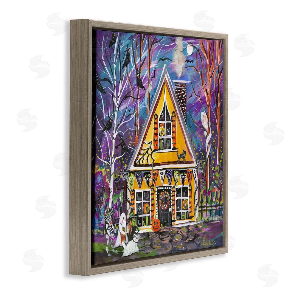 Estelle Grengs Halloween Costume Party House Brown Floating Frame Canvas Wall Art Print