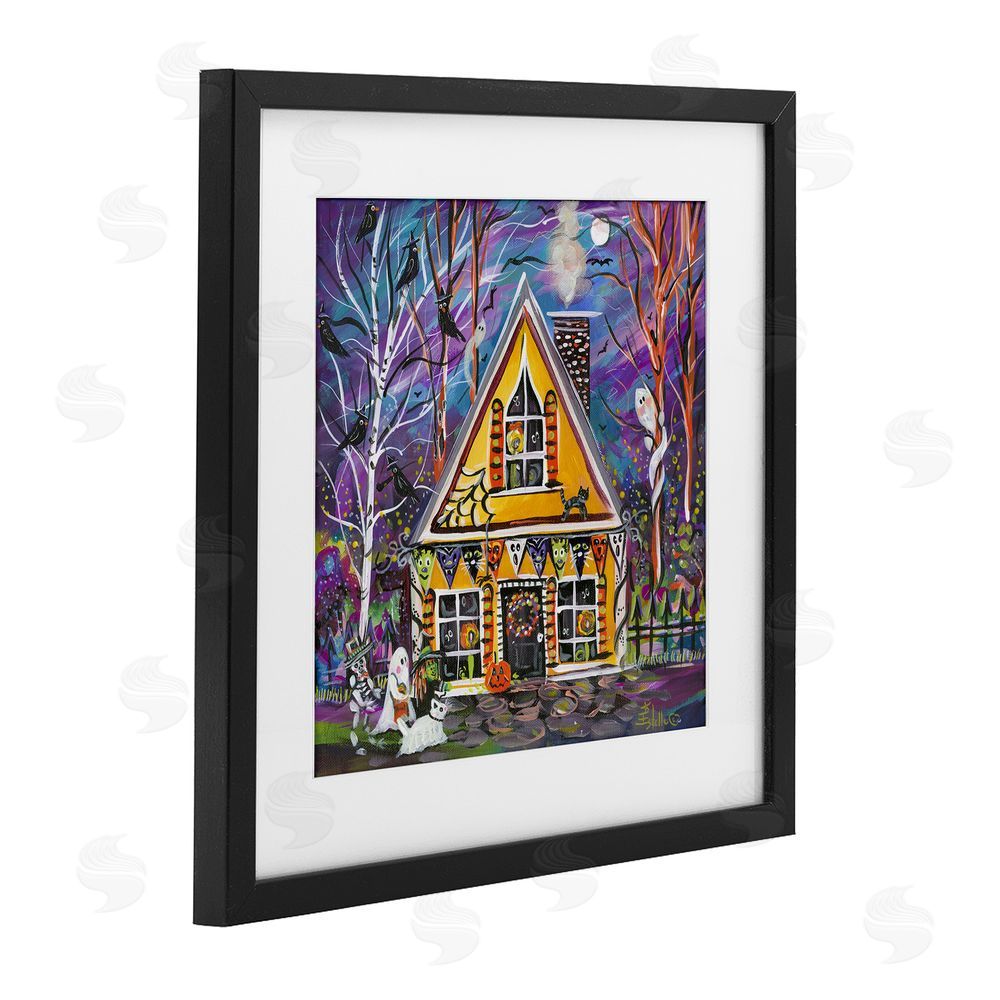 Estelle Grengs Halloween Costume Party House Black Framed Print Under Glass with White Mat Wall Art