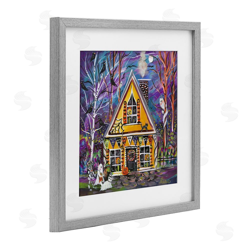 Estelle Grengs Halloween Costume Party House Gray Framed Print Under Glass with White Mat Wall Art