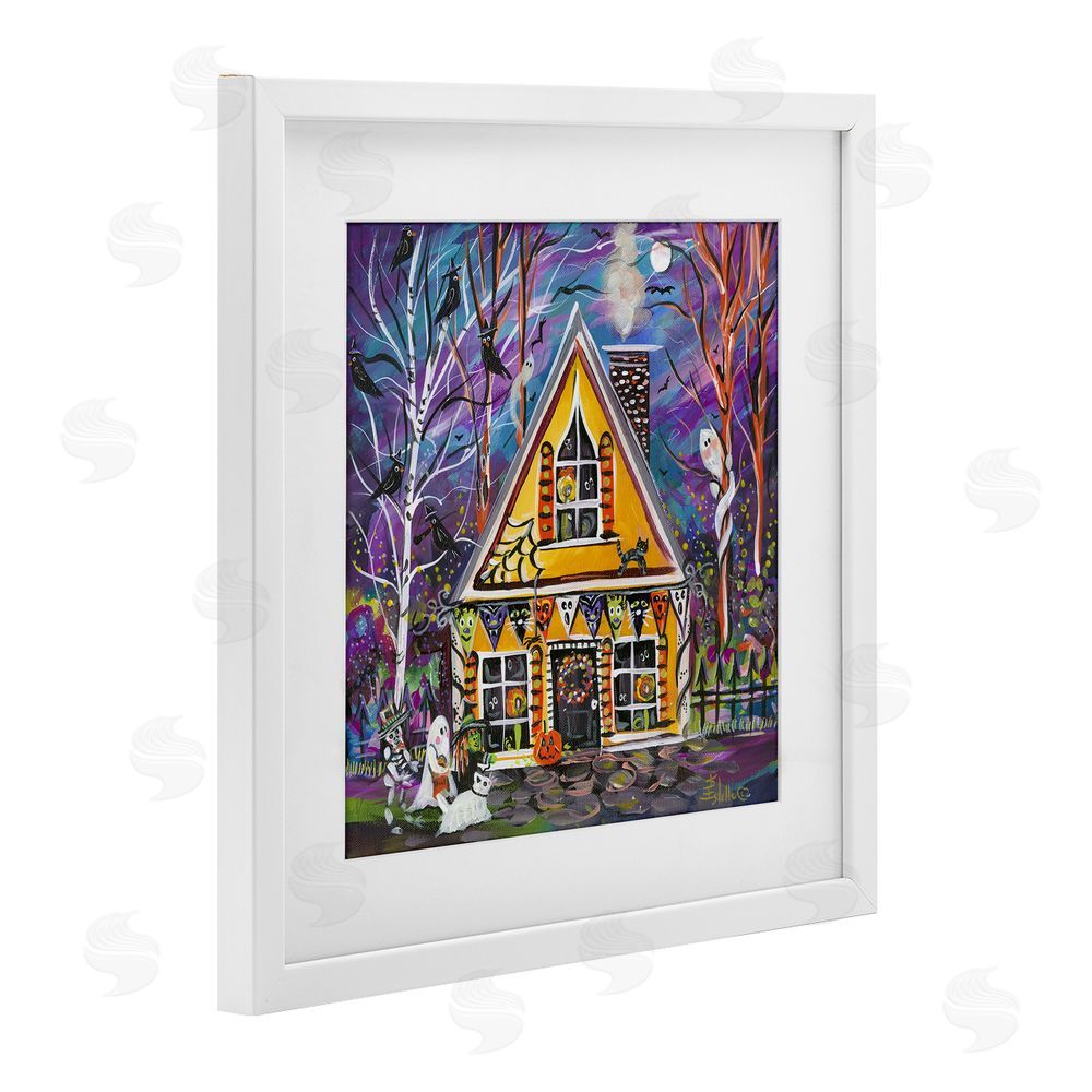 Estelle Grengs Halloween Costume Party House White Framed Print Under Glass with Mat Wall Art