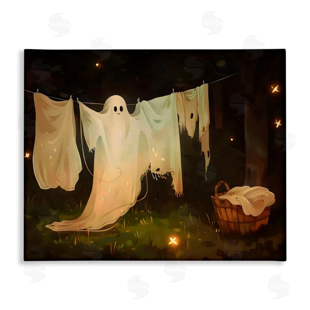 Arlington Prints Halloween Laundry Ghost Canvas Wall Art Print