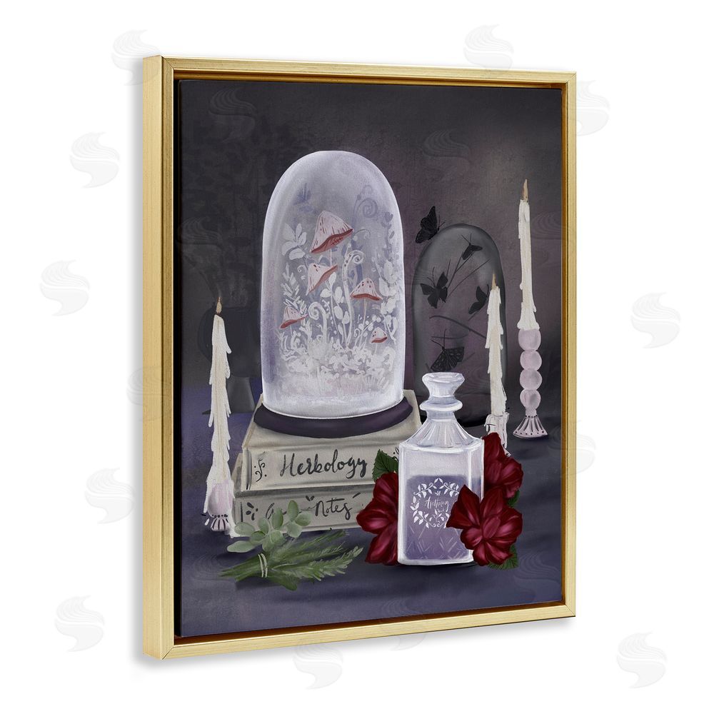 Adonna Ebrahimi Spooky Apothecary Vibes Gold Floating Frame Canvas Wall Art Print
