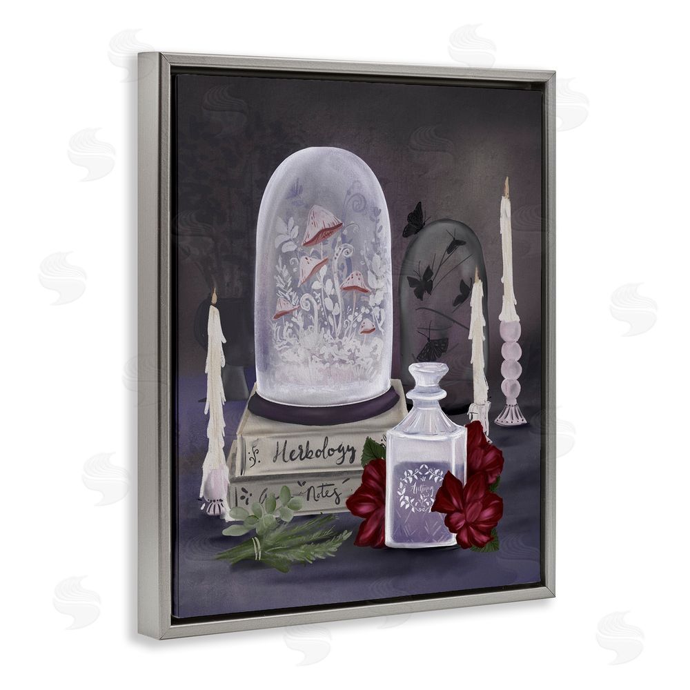 Adonna Ebrahimi Spooky Apothecary Vibes Gray Floating Frame Canvas Wall Art Print