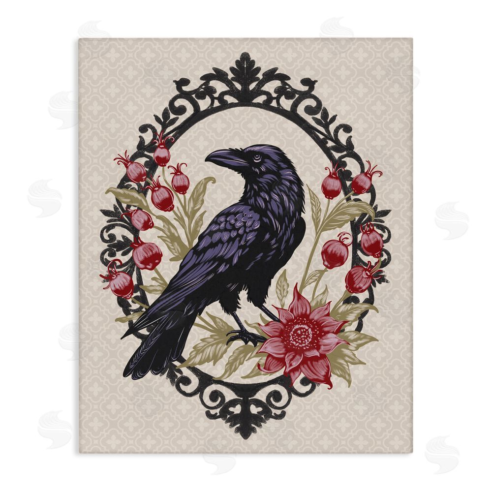 Radhika Modi Never More Ornate Raven Canvas Wall Art Print