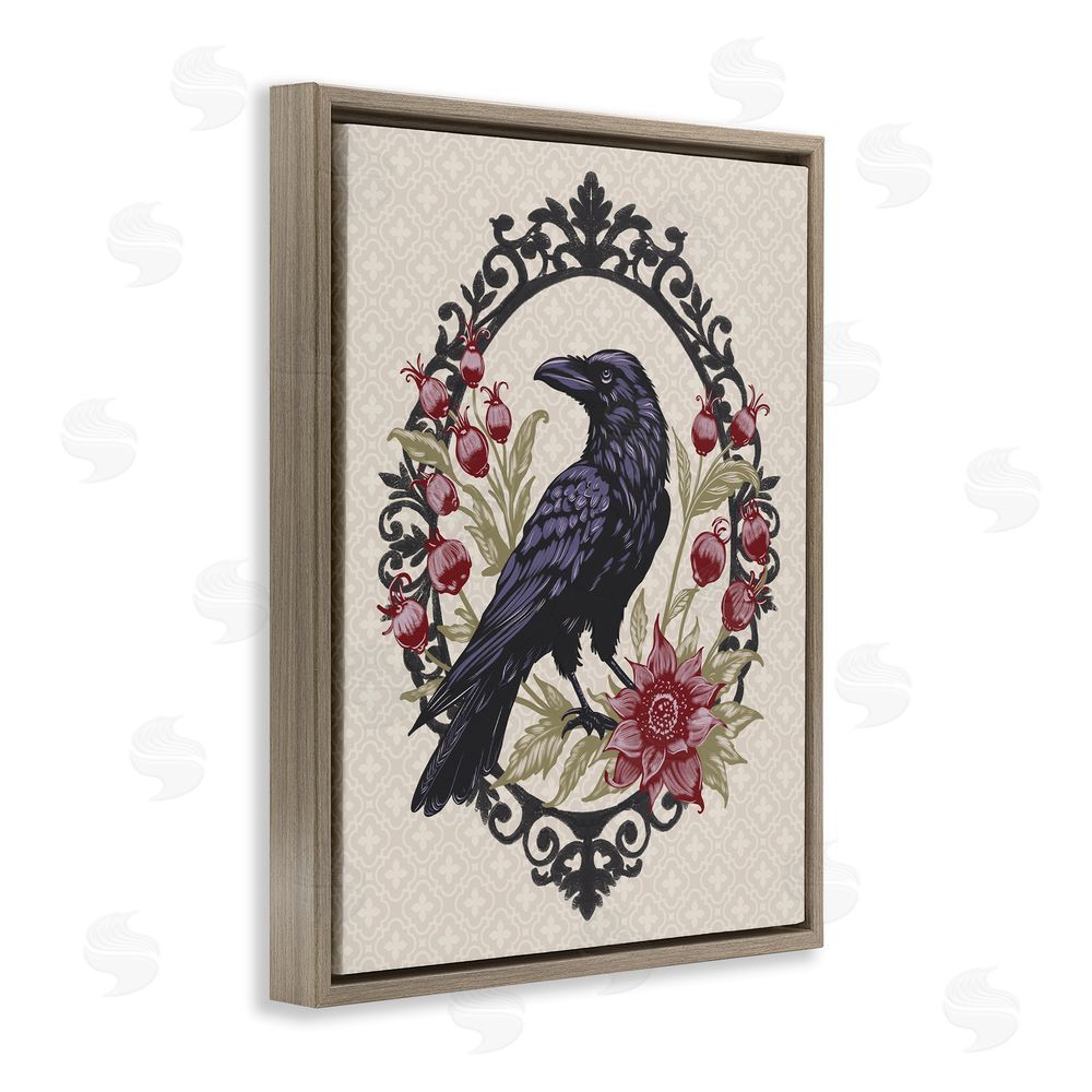 Radhika Modi Never More Ornate Raven Brown Floating Frame Canvas Wall Art Print