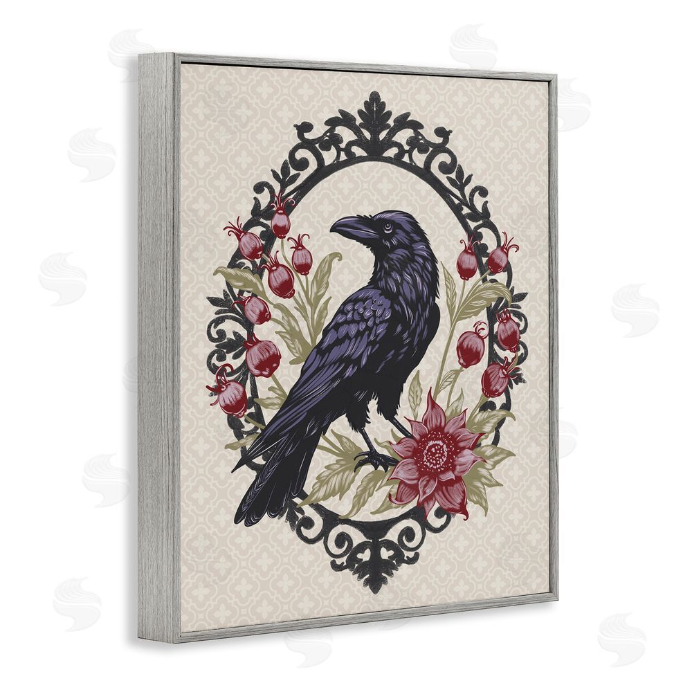 Radhika Modi Never More Ornate Raven Gray Framed Giclee Wall Art Print