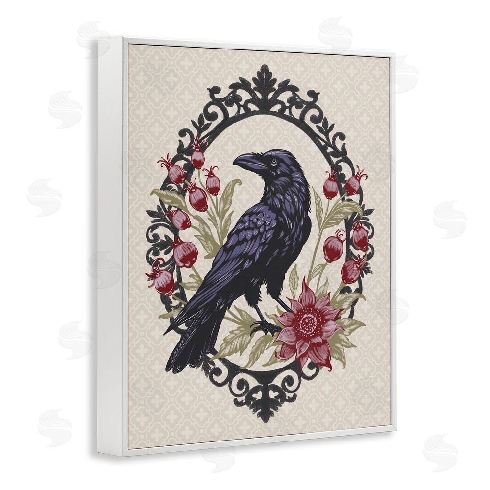 Radhika Modi Never More Ornate Raven White Framed Giclee Wall Art Print
